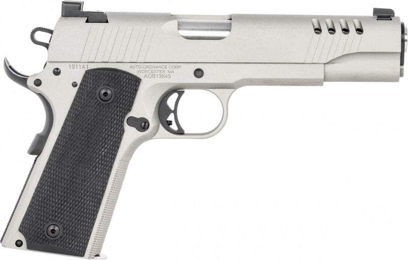 Auto Ordnance 1911TCAC6 1911A1 Stainless Fixed Sights Rubber