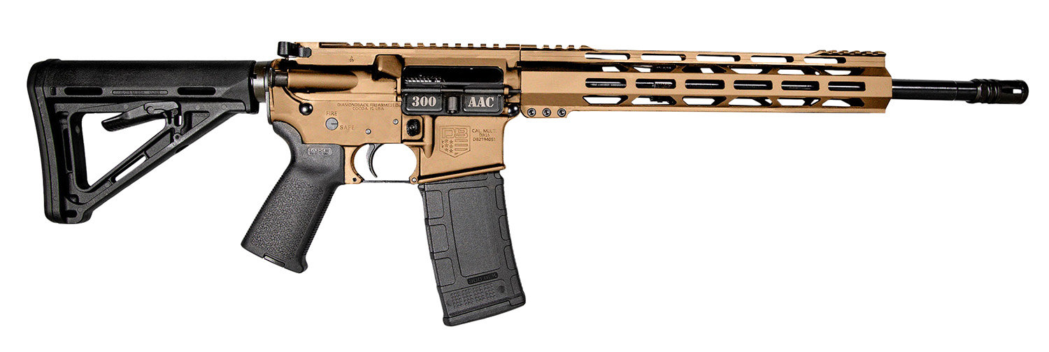 DIAMONDBACK FIREARMS Carbon DB15 300 AAC Blackout 16" 30rd Semi-Auto AR15 Rifle - Burnt Bronze