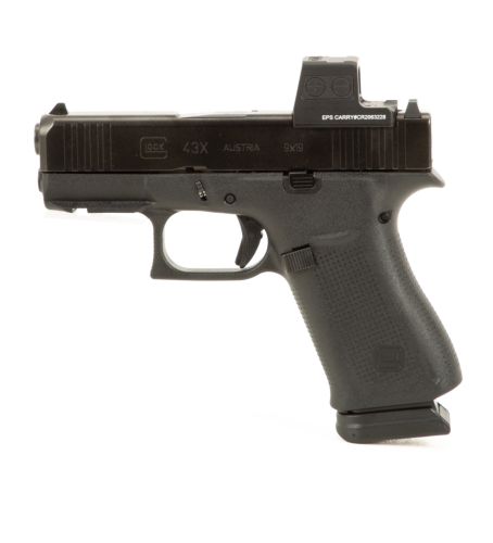 Glock 43X MOS Sub-Compact 9mm Black nDLC Pistol with Holosun EPS Carry 2 MOA Red Dot