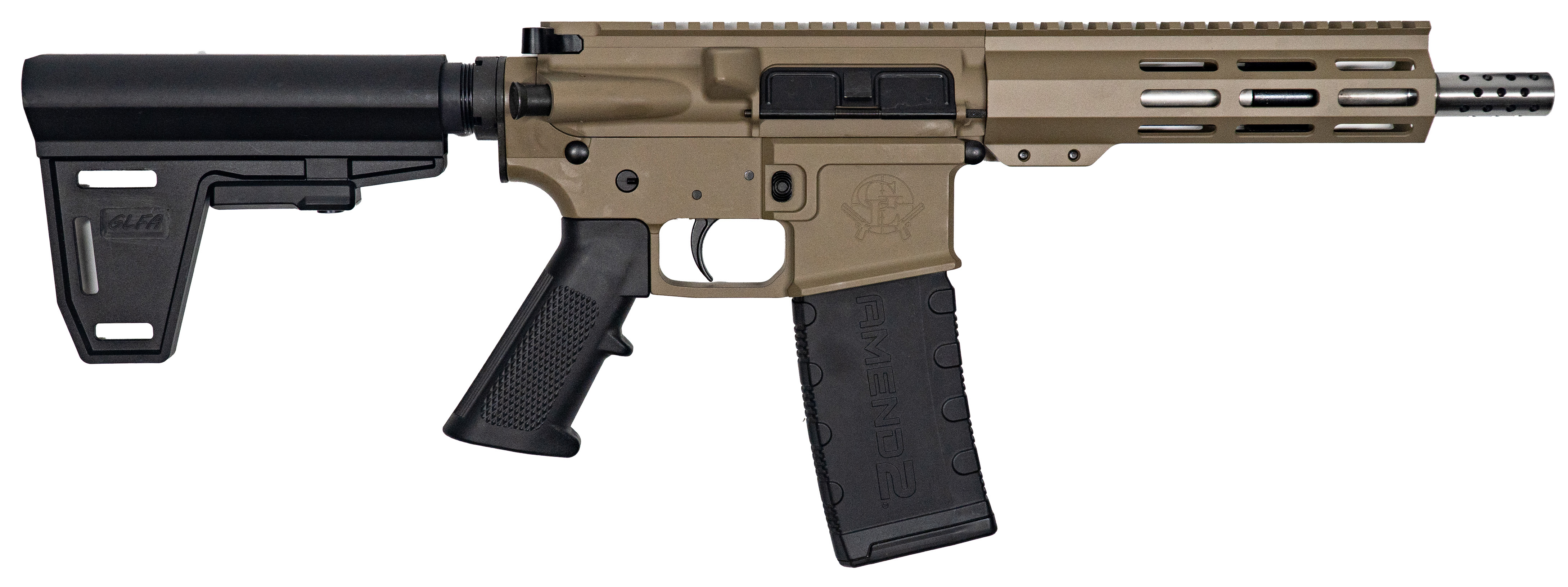 GREAT LAKES FIREARMS AR15 Pistol w/Brace 223 Wylde 7.5" SS FDE