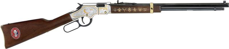 Henry Repeating Arms Golden Boy Eagle Scout Tribute 2nd Edition H004ES2 Rifle, .22 S/L/LR, 20" Octagon Barrel, 16+1, Lever Action, Engraved Nickel-Plated Receiver/Stock/Forearm