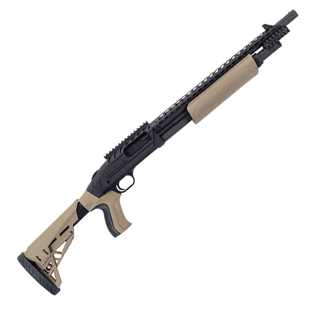 Mossberg 500 ATI Tactical 12 Gauge 3in Blued/FDE Pump Action Shotgun - 18.5in