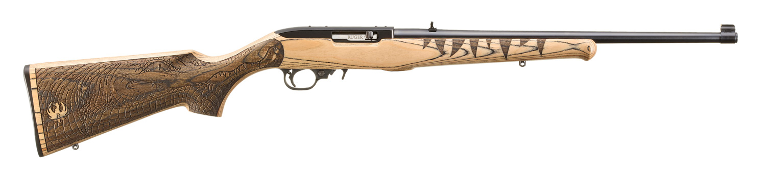 RUGER 10/22 22 LR 18.5" 10rd - Gator Engraved Wood