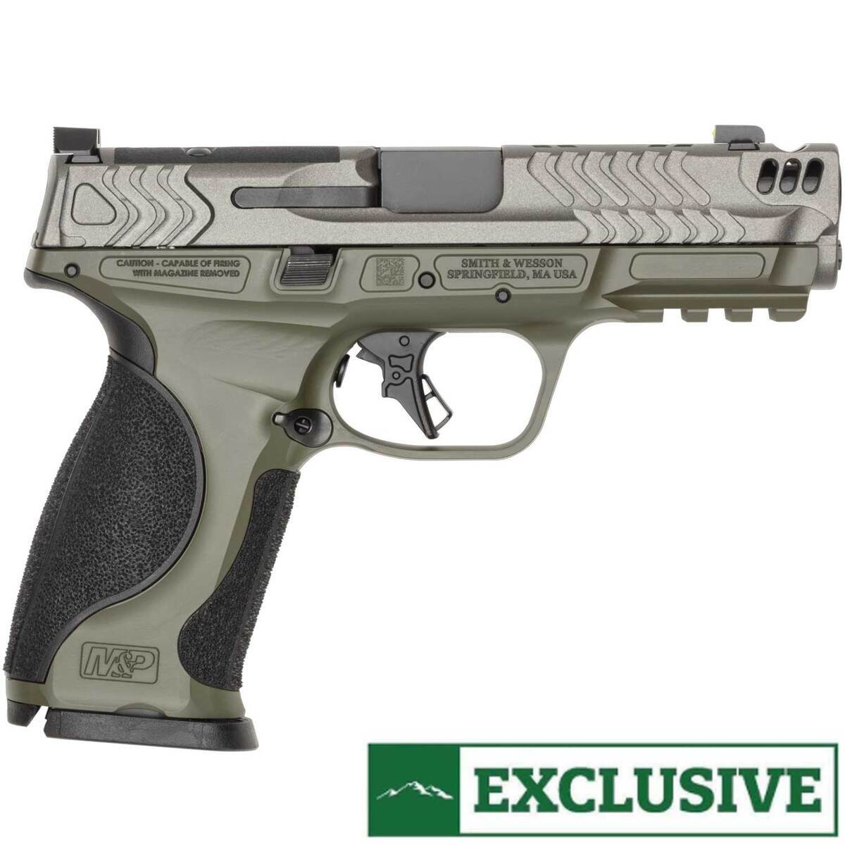 Smith & Wesson PC M&P9 M2.0 Metal Carry Comp 9mm Luger 4.22in OD Green/Gray Pistol - 17+1 Rounds