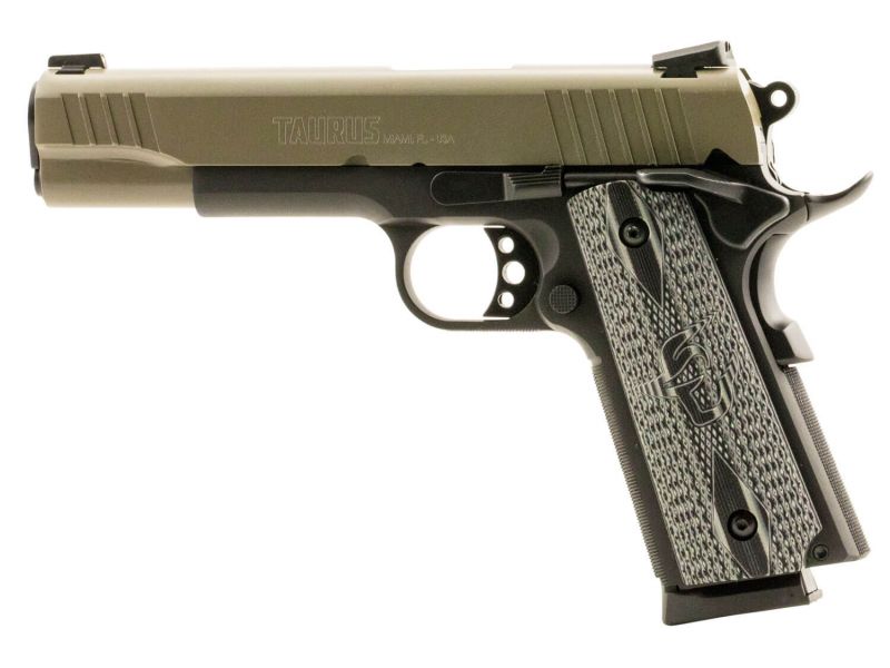 TAURUS 1911FS 45ACP 5" 8rd Pistol - Black/Tan w/ VZ Grips