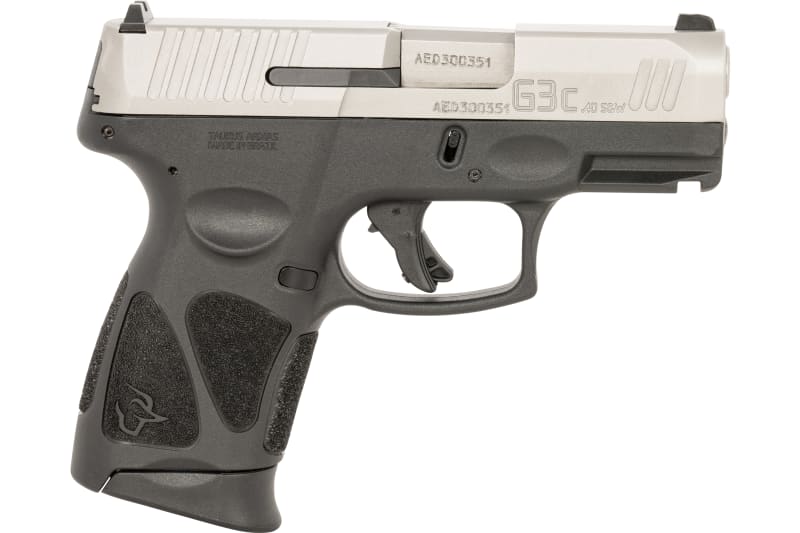 Taurus 1G3C4039 G3C 10+1 (3) 3.26", Matte Stainless Slide, Black Polymer Frame w/Picatinny Rail, Polymer Grips